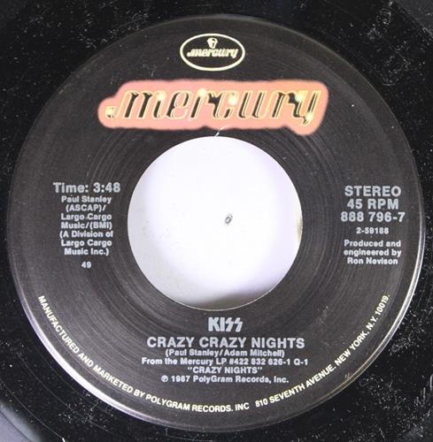 KISS 45 RPM CRAZY CRAZY NIGHTS / NO NO NO : Amazon Product Link | CFF Radio